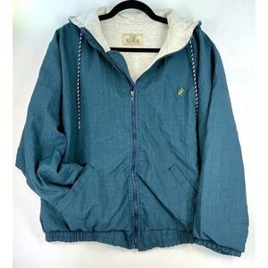 Vintage‎ RedHead Lined Windbreaker Sz XL Teal Fish Embroidered Gorpcore Outdoors
